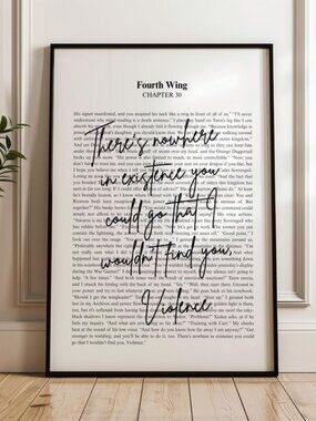 There's Nowhere I Wouldn't Find you Violence Fourth Wing Rebecca Yarros Poster